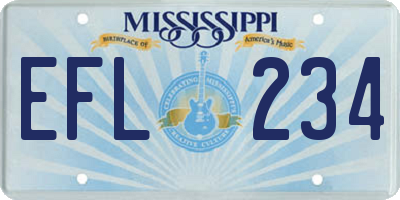 MS license plate EFL234