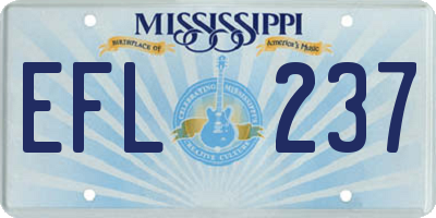 MS license plate EFL237