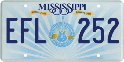 MS license plate EFL252