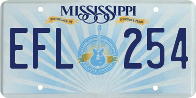 MS license plate EFL254