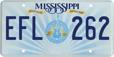 MS license plate EFL262