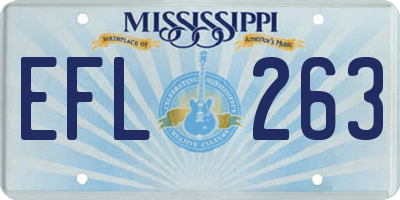 MS license plate EFL263