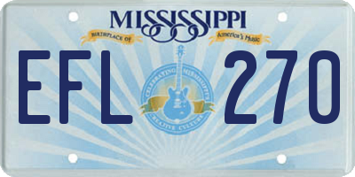 MS license plate EFL270