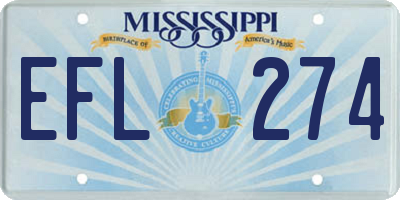 MS license plate EFL274