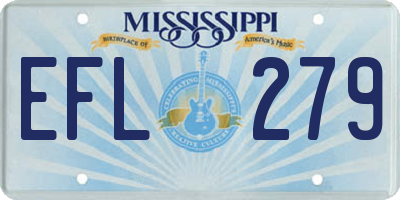 MS license plate EFL279