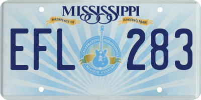 MS license plate EFL283