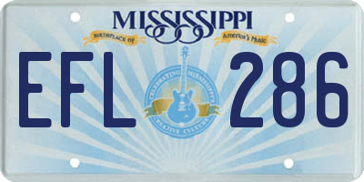 MS license plate EFL286