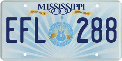 MS license plate EFL288