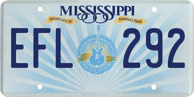 MS license plate EFL292