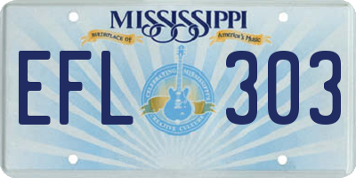 MS license plate EFL303