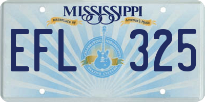 MS license plate EFL325