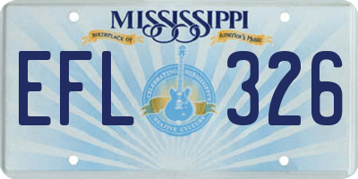 MS license plate EFL326
