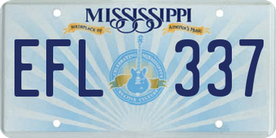 MS license plate EFL337
