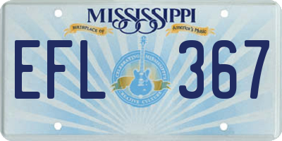 MS license plate EFL367