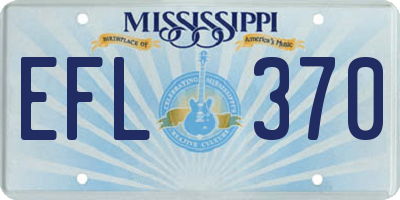 MS license plate EFL370