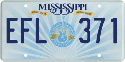 MS license plate EFL371