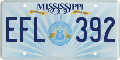 MS license plate EFL392