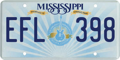 MS license plate EFL398
