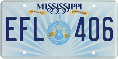 MS license plate EFL406