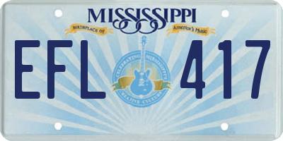 MS license plate EFL417