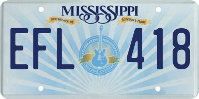 MS license plate EFL418