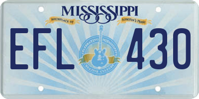MS license plate EFL430