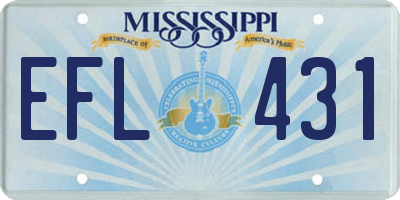 MS license plate EFL431
