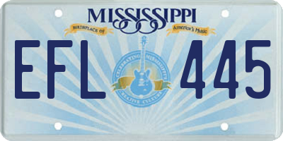 MS license plate EFL445