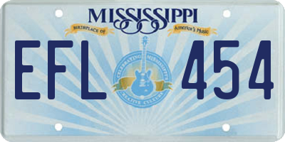 MS license plate EFL454
