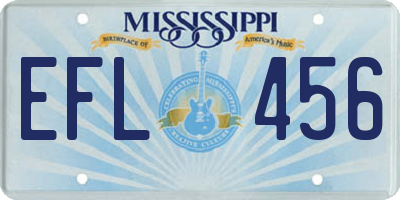 MS license plate EFL456