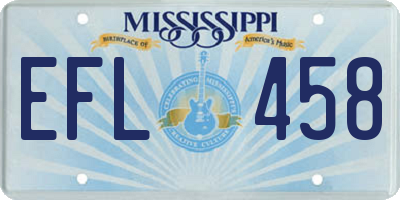 MS license plate EFL458
