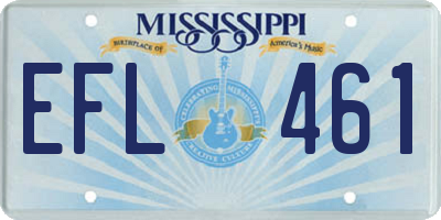 MS license plate EFL461
