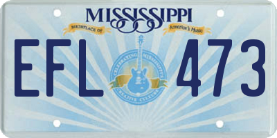 MS license plate EFL473