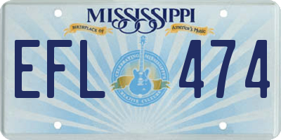 MS license plate EFL474