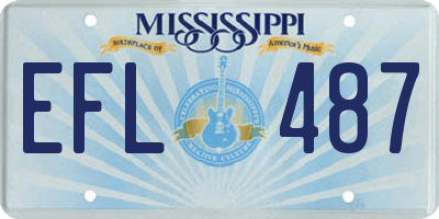 MS license plate EFL487