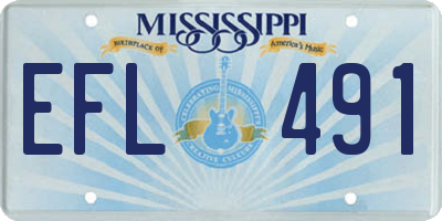 MS license plate EFL491
