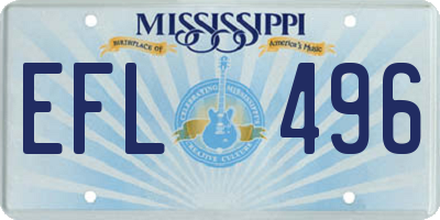 MS license plate EFL496