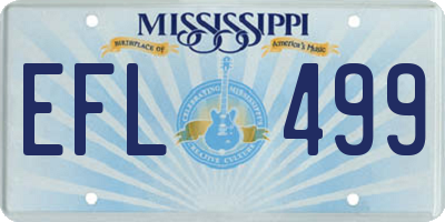 MS license plate EFL499