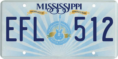 MS license plate EFL512