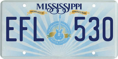 MS license plate EFL530
