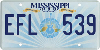 MS license plate EFL539