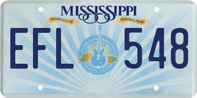 MS license plate EFL548