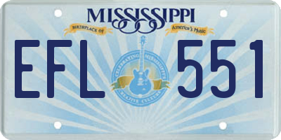 MS license plate EFL551