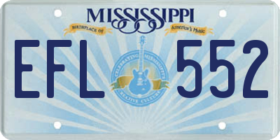 MS license plate EFL552