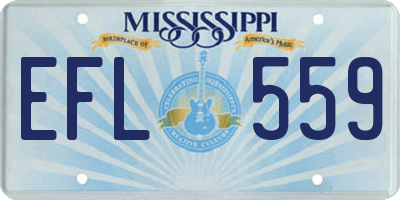 MS license plate EFL559
