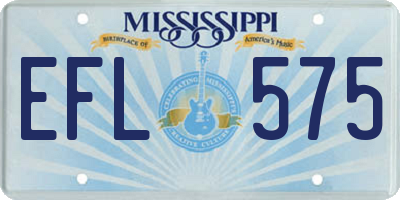 MS license plate EFL575