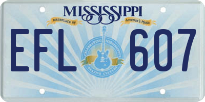 MS license plate EFL607