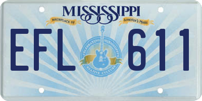 MS license plate EFL611