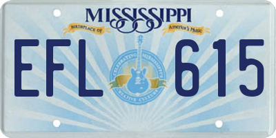 MS license plate EFL615