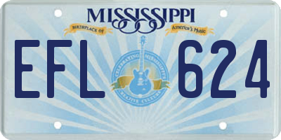 MS license plate EFL624